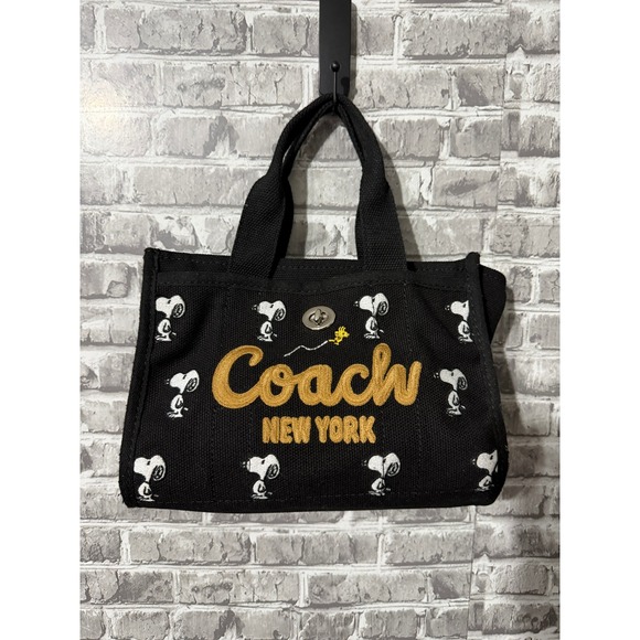 Coach Handbags - Coach X Peanuts Snoopy Canvas Tote Bag Black CF270 Handbag Woodstock